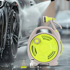 Practical hose reel with spray nozzle – Compact garden hose cart for easy watering