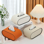 Tissue box - Oval Elegance - Leather design - Functional & Stylish
