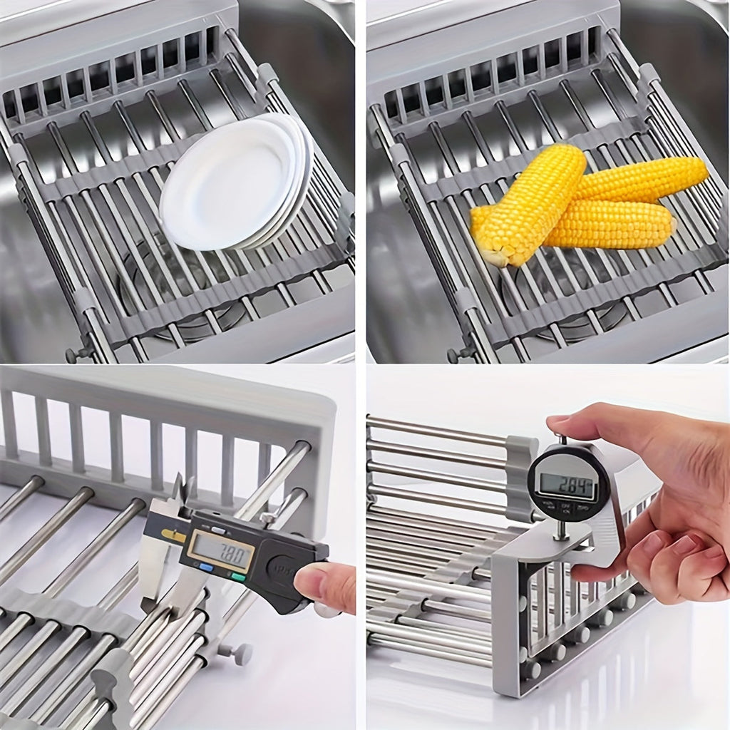 Expandable Sink Draining Rack – Space-saving Dish and Vegetable Holder for the Kitchen
