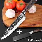 Santoku Japanese Chef Knife 8" Hand sharpened High Carbon Steel Knife