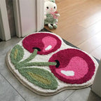 Cherry tufted bath mat