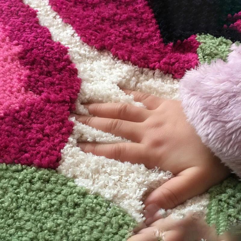 Cherry tufted bath mat