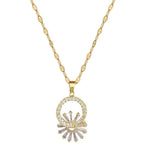 Shimmering Floral Diamond Necklace and Earrings