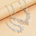 Shimmering Oval Diamond Necklace, Bracelet, and Earring Set