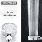 5-Mode Shower Head for Low Pressure | Stop Button for Easy Water Control