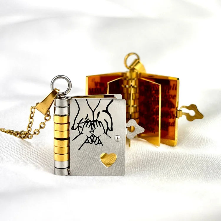 Memory Book Hanger Necklace – Symbolic Jewelry with Loving Message