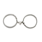 Simple Couples Cuban Magnetic Heart Bracelet Set