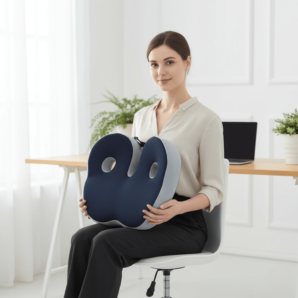 SITRELIEF – Adjustable Memory Foam Seat Cushion for Tailbone & Back Support