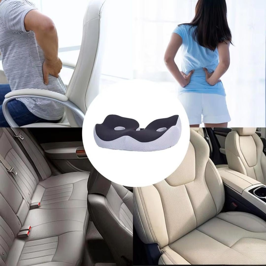 SITRELIEF – Adjustable Memory Foam Seat Cushion for Tailbone & Back Support