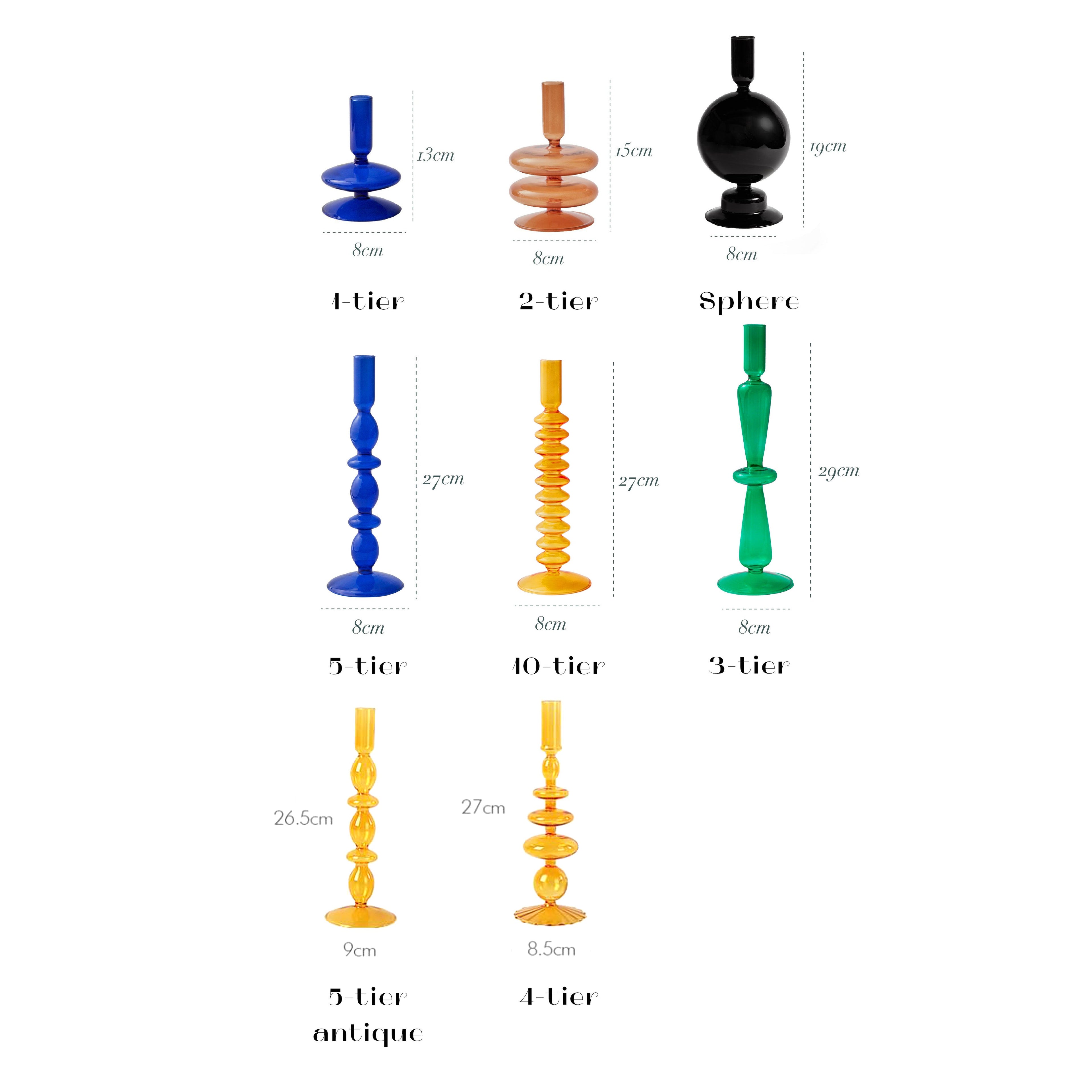 Modern Glass Candleholder-Blue