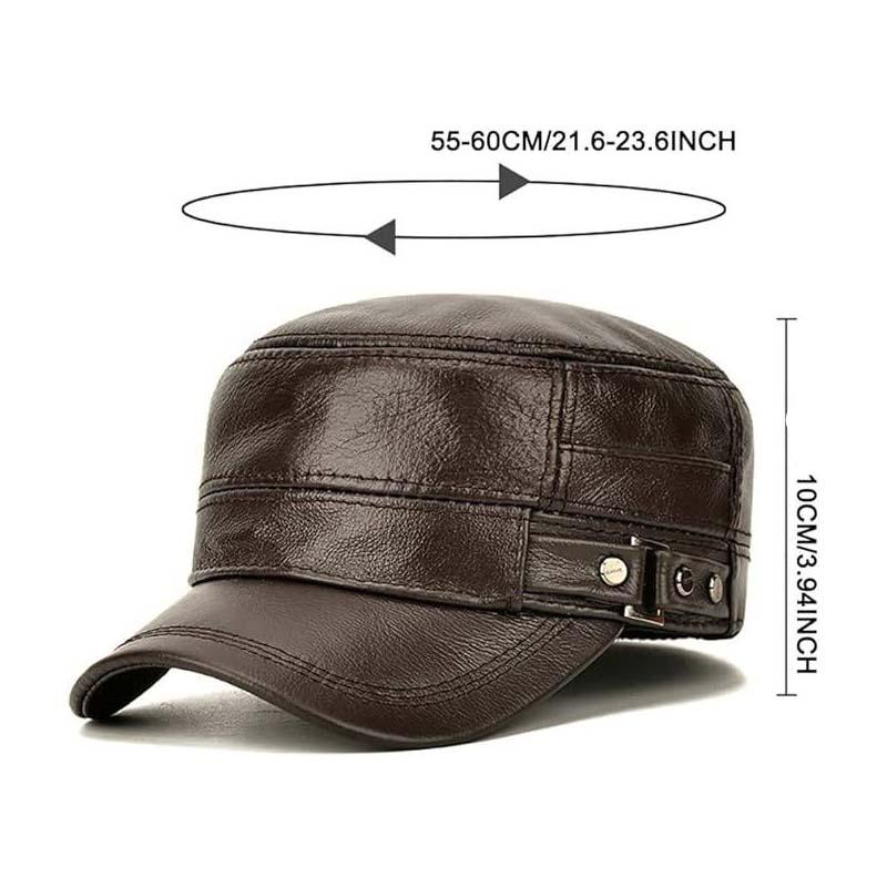 New winter hat for men with lambskin ear protection flat visor