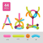 Magnetic construction set with balls and rods