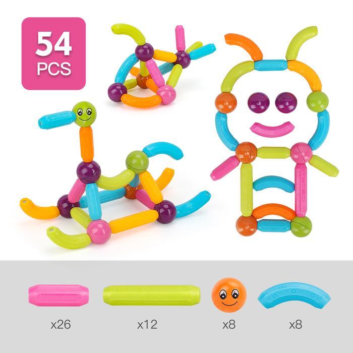 Magnetic construction set with balls and rods
