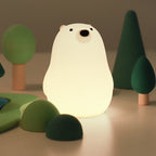 Squeezeable Silicone White Bear LED Night Light - Perfect Gift for Kids and Girls