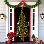 Christmas Door Decoration | Fabric Door Cover | Washable & Reusable