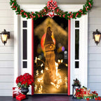 Christmas Door Decoration | Fabric Door Cover | Washable & Reusable