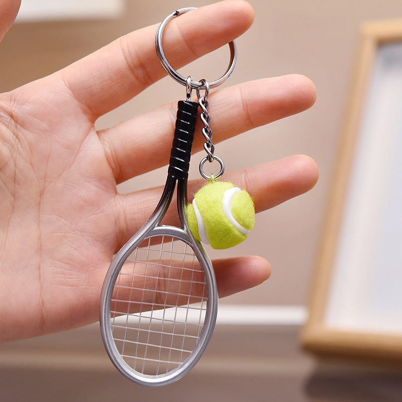 Mini tennis racket keychain