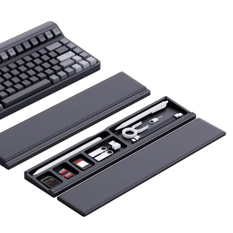 Keyboard wrist rest with desk divider box