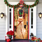 Christmas Door Decoration | Fabric Door Cover | Washable & Reusable