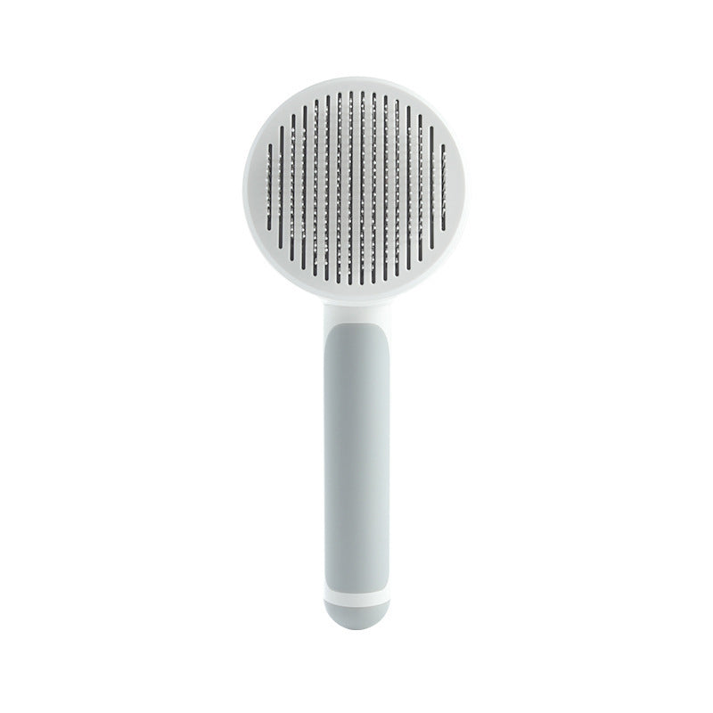 Self-cleaning slicker brushes for pets