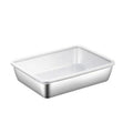 304 Stainless Steel Square Plate with Lid Food Storage Container for Kitchen