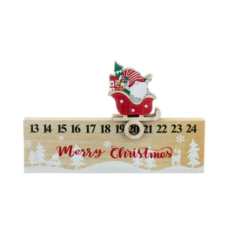 Merry Christmas Wooden Mobile Santa Claus Calendar Ornament