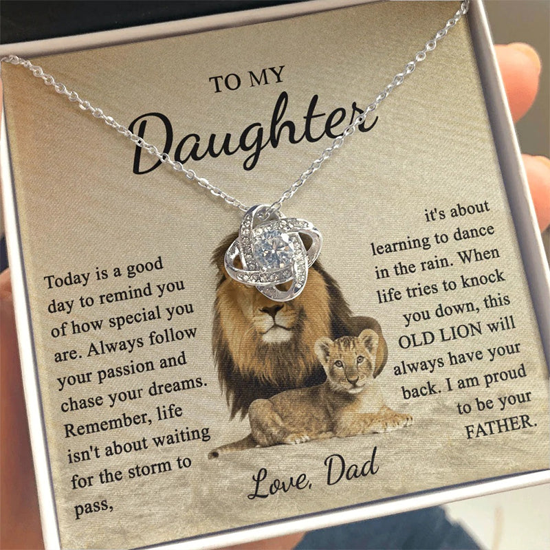 To my daughter dear knot necklace