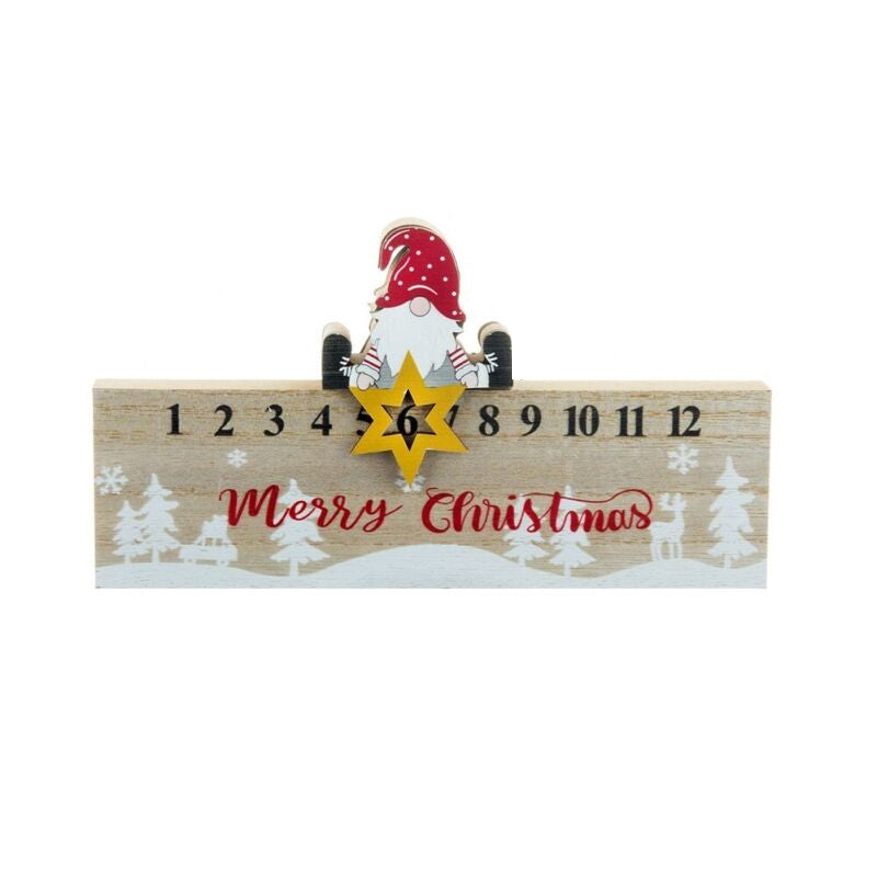 Merry Christmas Wooden Mobile Santa Claus Calendar Ornament