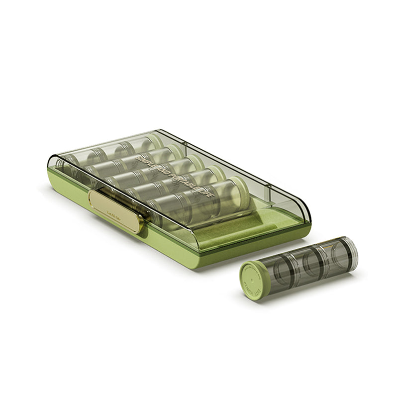 Portable high-capacity weekly pill organizer