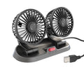 Mini swivel fan with double head for the car