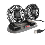 Mini swivel fan with double head for the car