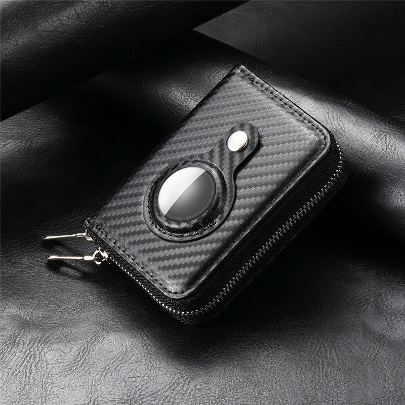 Intelligent AirTag-Zip RFID Leather Wallet