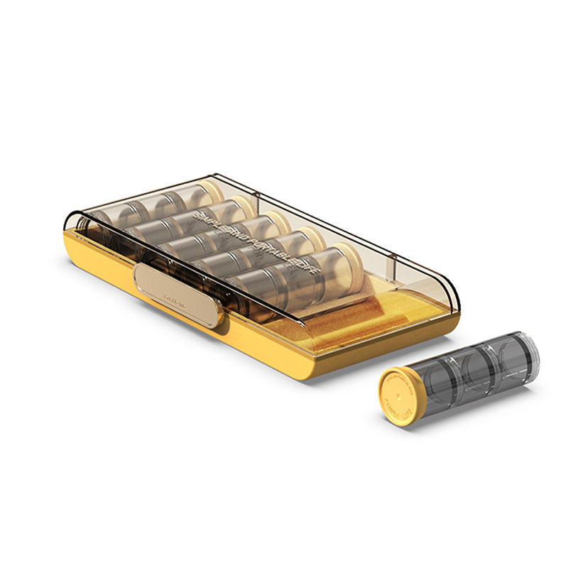 Portable high-capacity weekly pill organizer