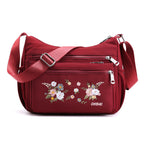 Embroidered Flower Shoulder Bag