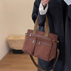 Single-colored Corduroy Tote Bag