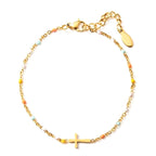 Adjustable Cross Bracelet for Friendship & Faith – Silver or Gold – Gift Box Option