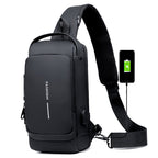Theft-proof shoulder bag with USB charging port