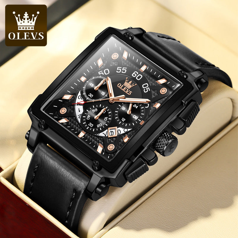 Olevs® Luminous Luxury Square Business Automatic Mechanical Watch