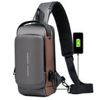 Theft-proof shoulder bag with USB charging port