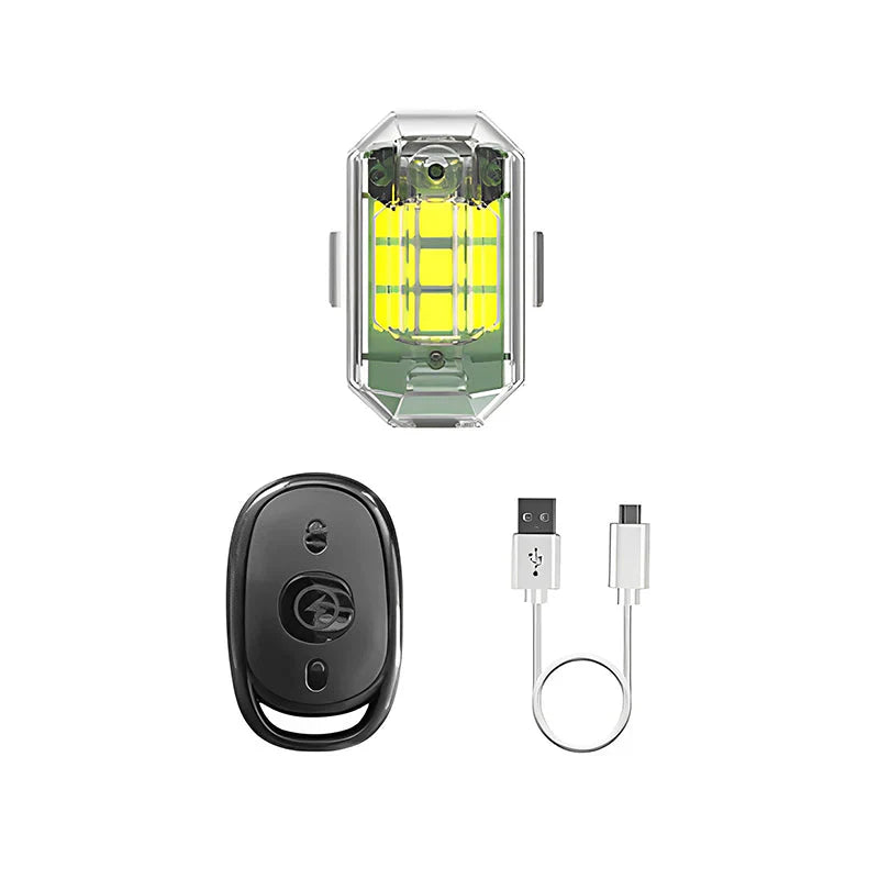 Wireless LED Motorcycle Tail Light – Rechargeable Remote Control for Brake and Warning Light