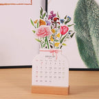 2024 Desk Calendar with Wooden Frame