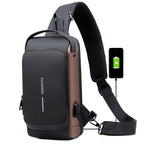 Theft-proof shoulder bag with USB charging port