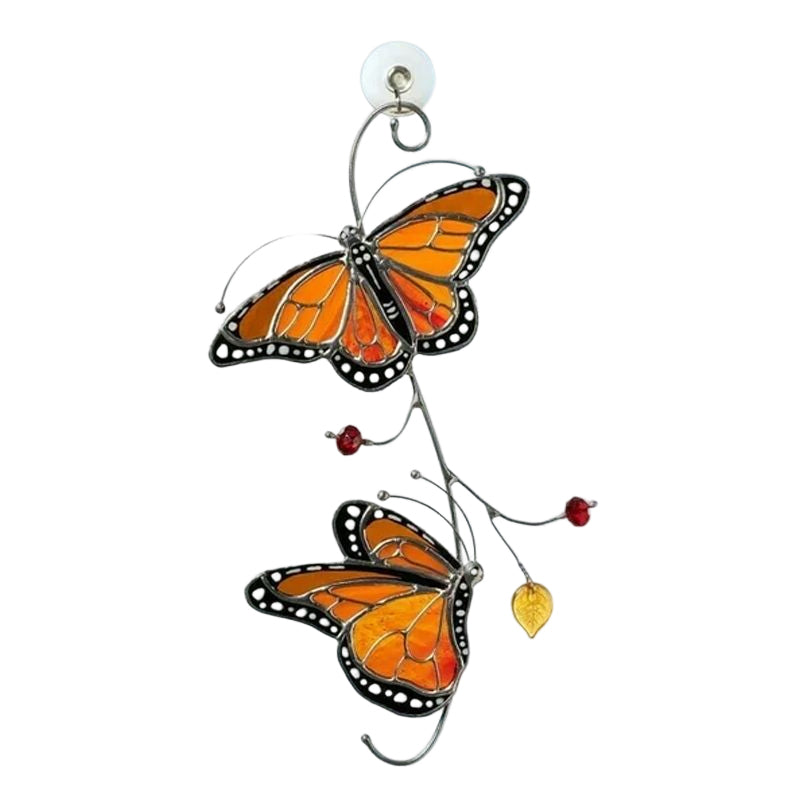 Stained Monarch Butterfly Window Decor