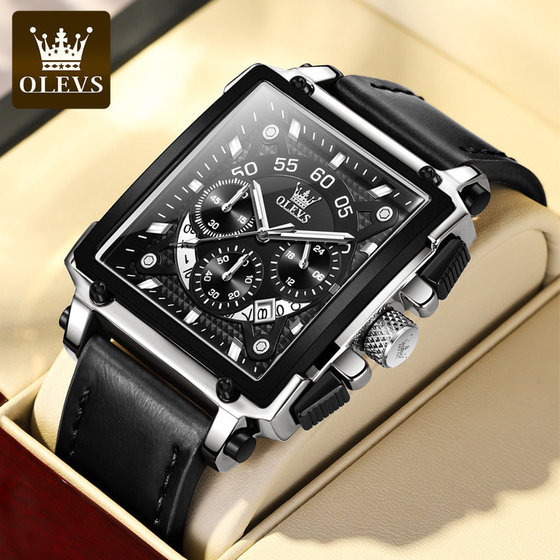 Olevs® Luminous Luxury Square Business Automatic Mechanical Watch