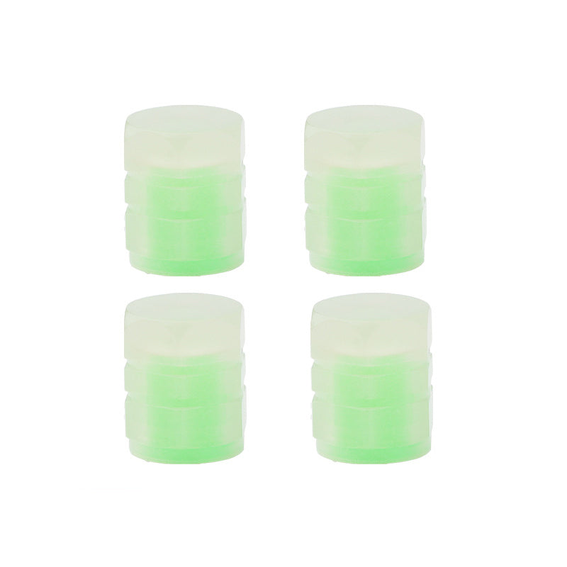 Universal fluorescent valve caps for tires, 4 pieces