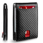 Theft-proof magnetic card holder made of genuine leather