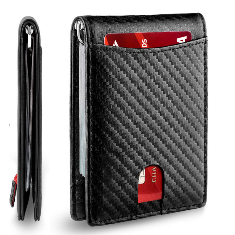 Theft-proof magnetic card holder made of genuine leather