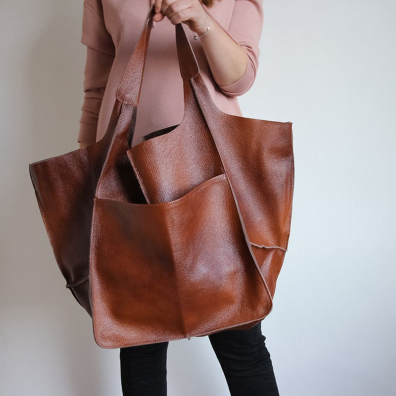 Oversized Leather Weekend Bags