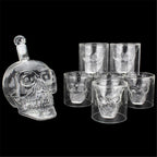 Skull glass set decanter and glasses
