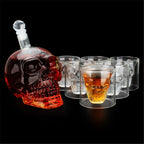 Skull glass set decanter and glasses
